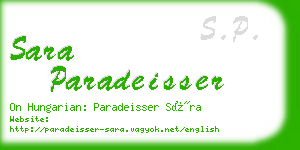 sara paradeisser business card